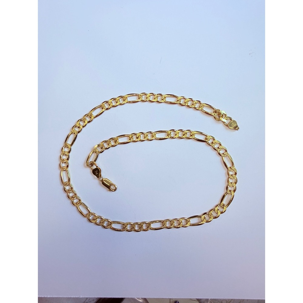 Classic sterling silver Figaro chain finished in rich yellow gold vermeil